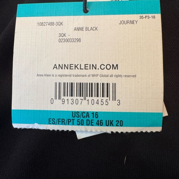 Anne Klein Black Draped Long Sleeve Dress - Picture 15 of 16